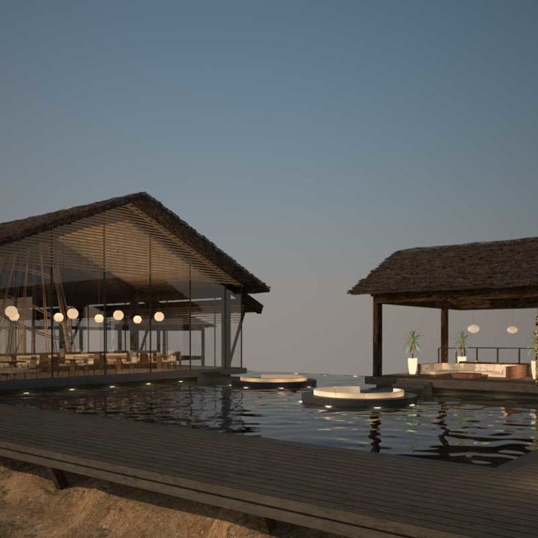 Cabañas, restaurante y centro de información_Yantai (China)